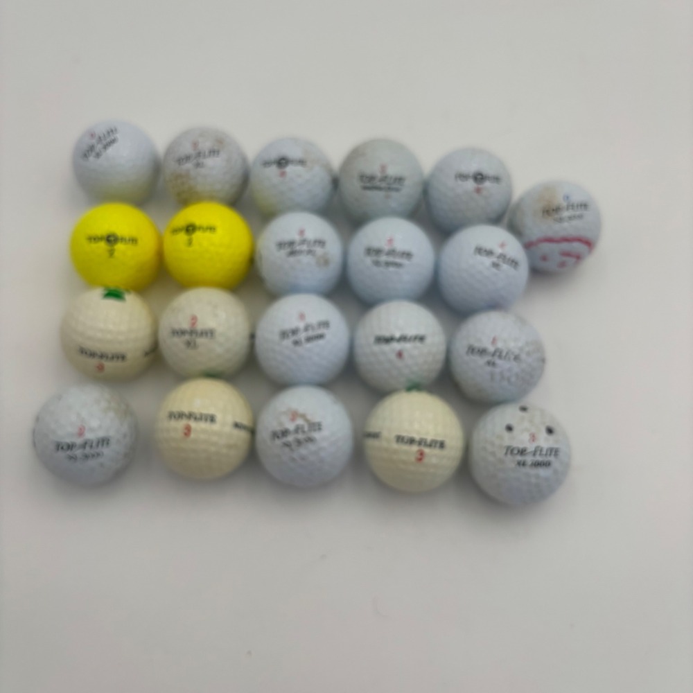 Top-Flite Golf Balls Mixed Lot 21 Count White Yellow Good‎ Used XL 2000 3000